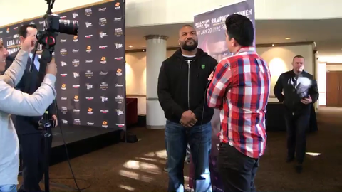 Rampage Jackson(MMA Fighter) gets upset at guy for blocking his interview