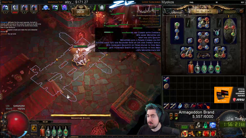 Zizaran loses his second geared POE character in 10 minutes.