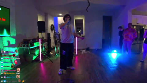 Simply puts on a show at the karaoke party