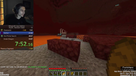xQc has a WR-pace nether