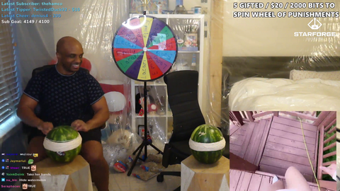 Lacari cheats on ExtraEmily's watermelon race and pays dearly