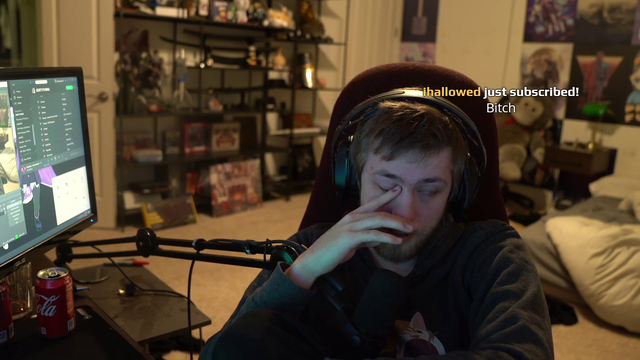 Soda chugs a cup of coffee