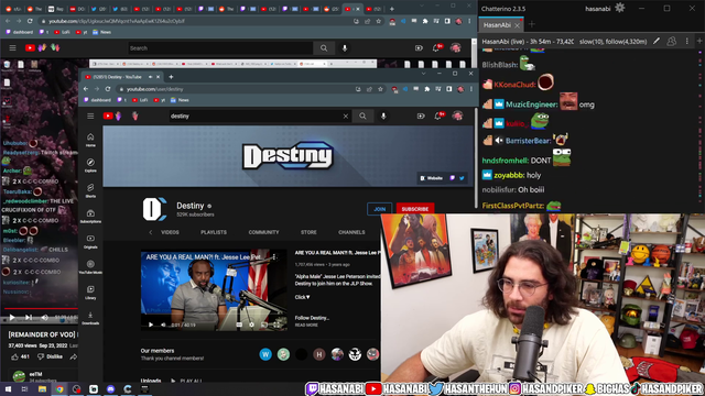 Hasan Name Searches Himself on Destiny's Channel
