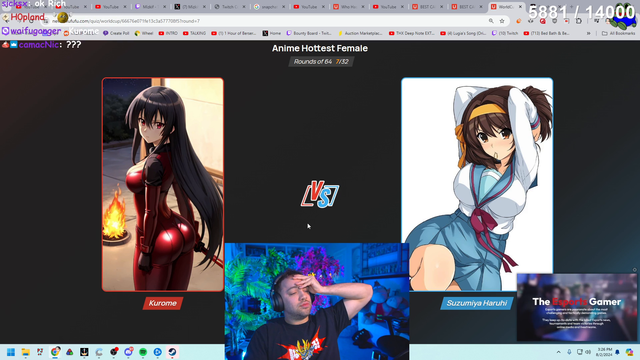 Mizkif choosing hottest anime character