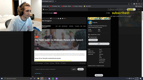 XQCs quote on TEDx website