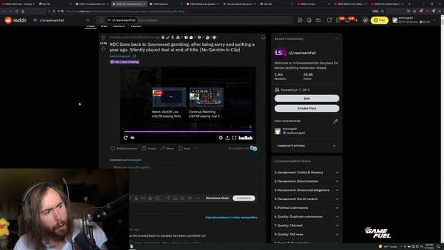 Asmongold's Take on XQC Gambling