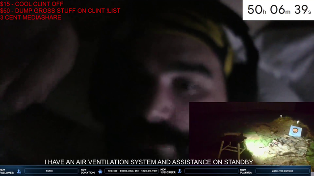 Clint1717 living underground "I'm gonna beat the Chillean miners"