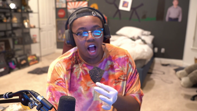 Russel eats the hot chip