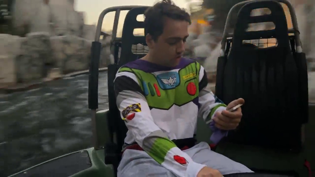 The drug dealer smells weed while in disney ride