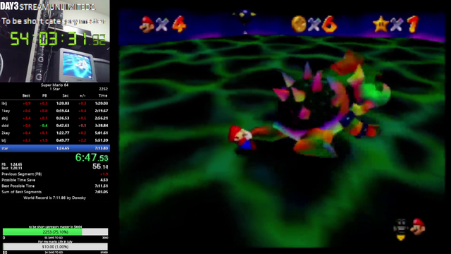 KANNO gets the sm64 1 star world record. He now has the 0 star, 1 star and 16 star world records
