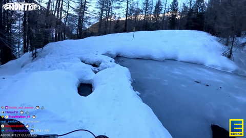German Streamer Papaplatte falls into frozen lake with bike