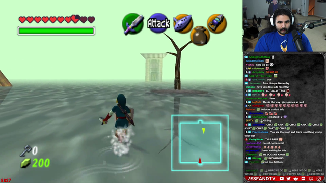 Esfand gets a fright in the Water Temple