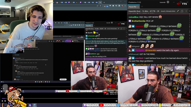 Hasan says he will pick up the call to trash things out with XQC but rejects the call for 40 mins while reacting to the same clip