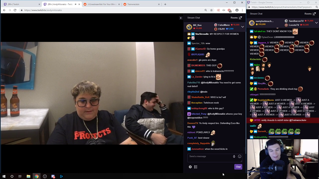 Train reacts to Andy's stream.