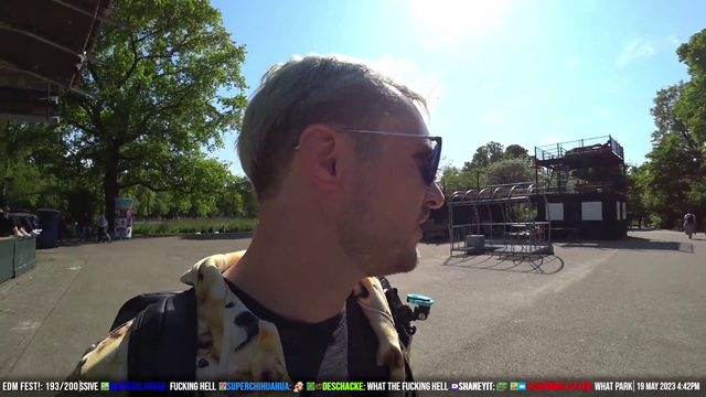 Streamer being chased around park