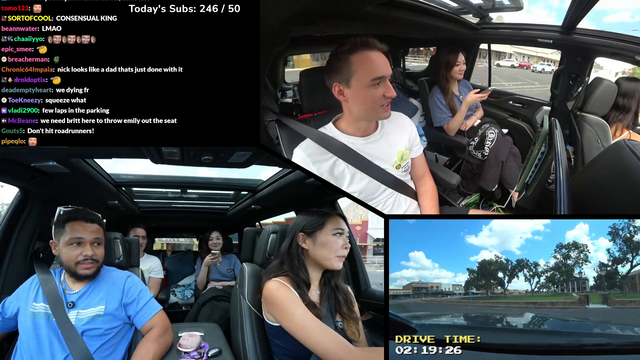 Nick is on the edge for letting ExtraEmily drive his Escalade on the highway, coz she has the Tesla habits 