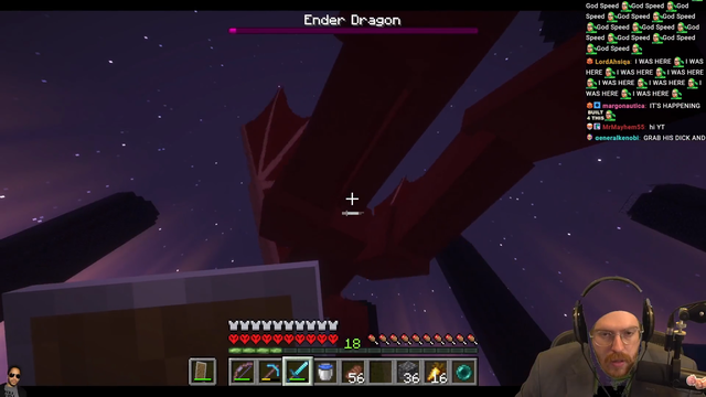Wubby finally beats hardcore mode Ender Dragon for the first time.
