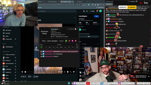 xQc respond's to Hasan's take that streaming is harder than a regular job