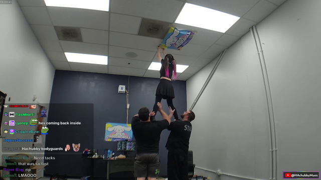 Hachu decorates the Iron Forge office room