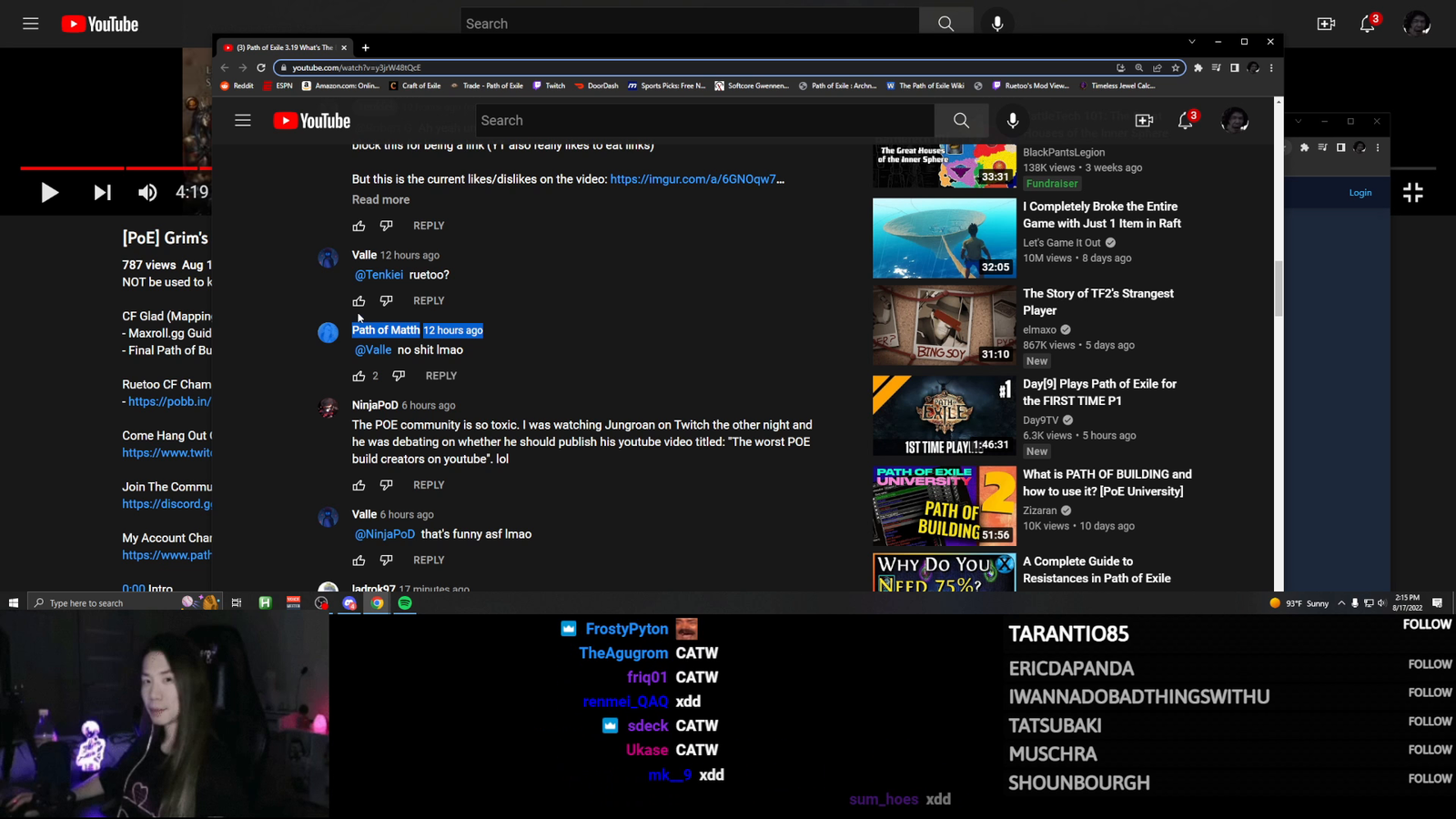 Path of Exile Streamers having beef bc of Fictional Numbers and its hilarious