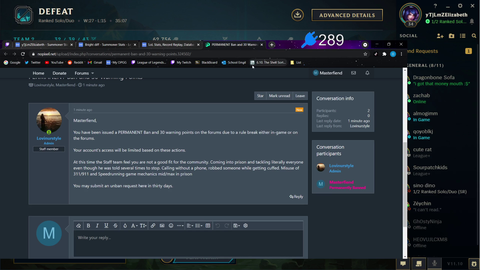 Masterfiend gets banned for playing tag WTFFF