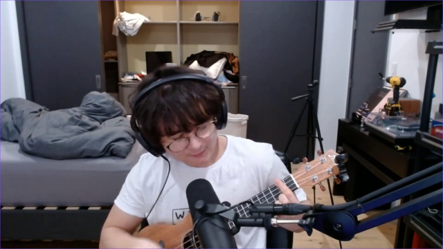Micheal Reeves plays the ukulele