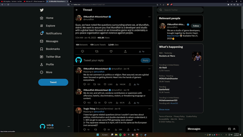Lirik's take upon Atomic Heart developers and their connection to the Russian Government