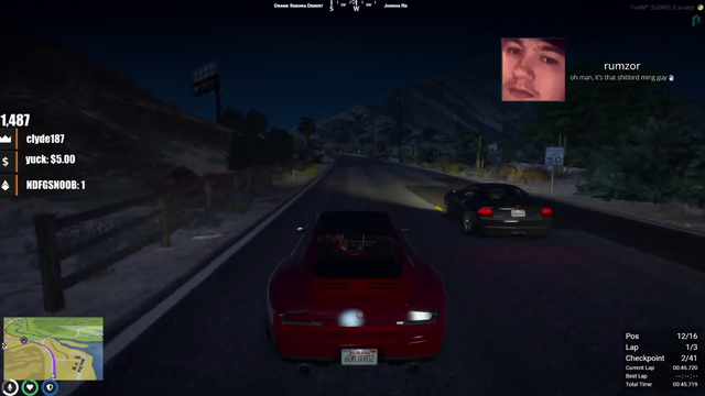 Ming tries out racing in the public server