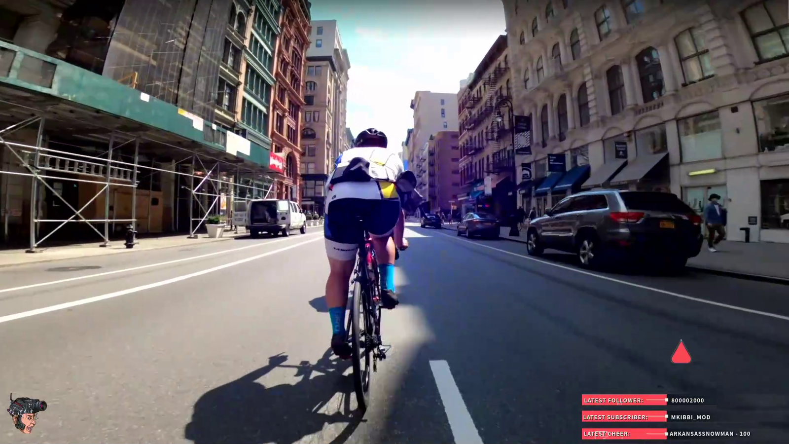 Cyclists break formation mid race at a red light