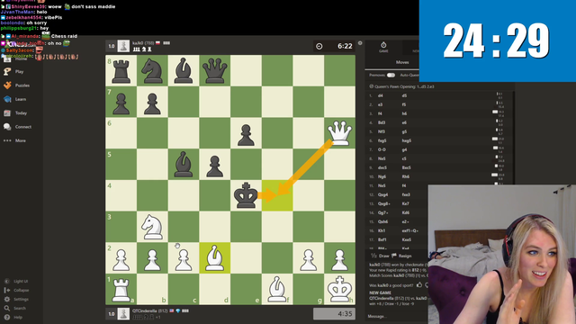 QTCinderella "isn't a chess streamer"
