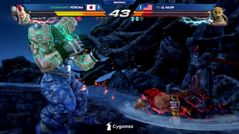 Majin with the top-tier popoff after advancing to Winner's Side Finals in Tekken