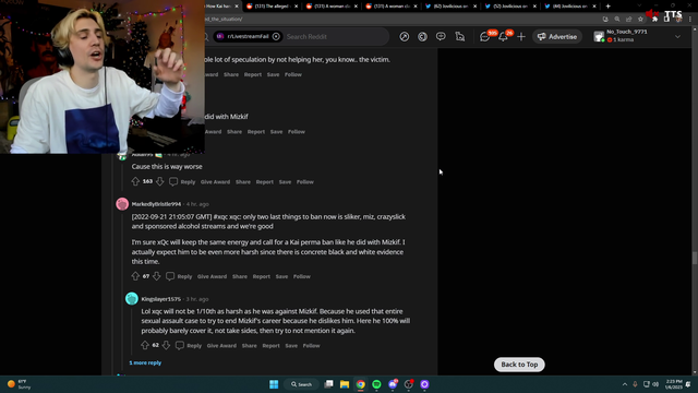 xQc accuses people to be unresonable against Kai (in some way)