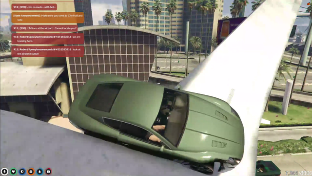EMS trying to save Rob and Pilbus that got stuck in a "plane"