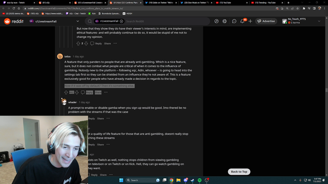 xQc on Twitch gamba