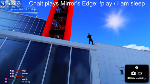 After trying for 4 nights, chat finally gets past prologue in Mirror's Edge
