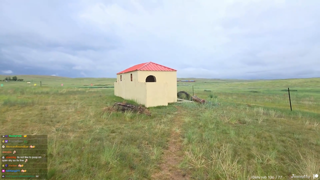Jinny shows men's restrooms in the Inner Mongolia Grasslands