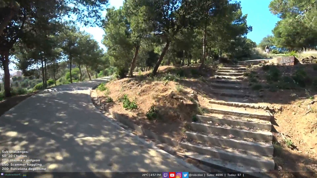 Rob hikes up the hill to get a better view of Barcelona