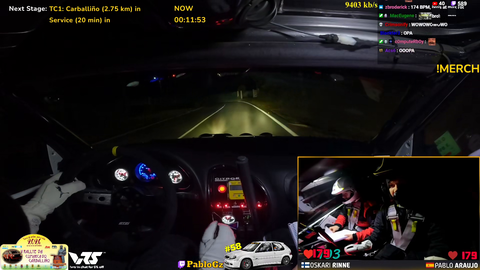 Rally car funded by twitch chat goes in flames.