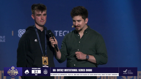Dota 2 post-match interview gets a bit close