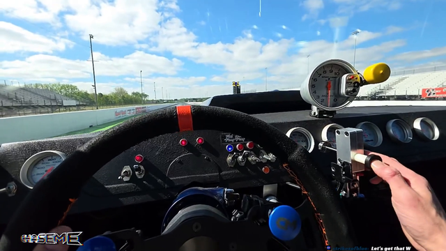 Really clean drag racing SAVE at the finish line