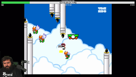 Streamer beats Stage 1 of a Mario Rom Hack after 8 hours straight.