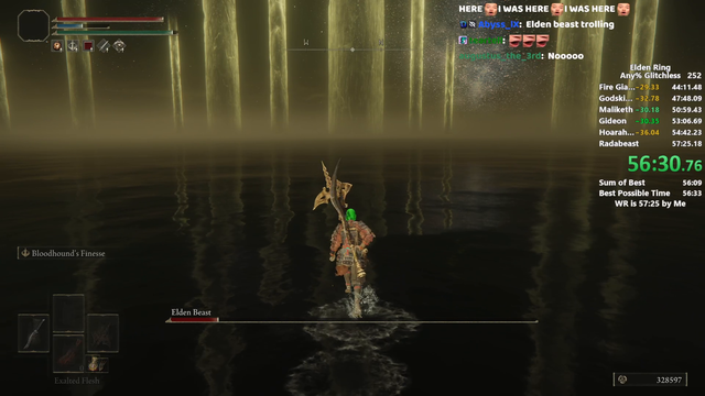 Distortion2 Dies to Last Boss on WR PB God run.