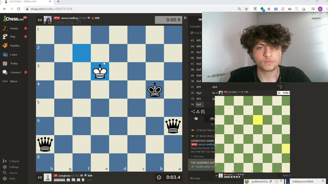 12 Year old Chess Streamer Celebrates Win