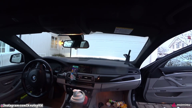 Knut gives the car a tidy