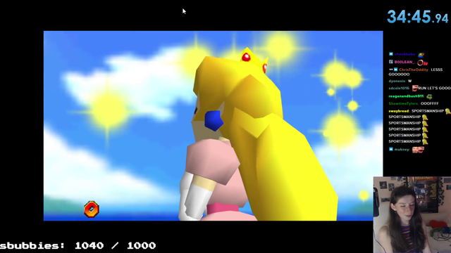 babbsity and QTCinderella fighting after babbsity wins SM64 Race