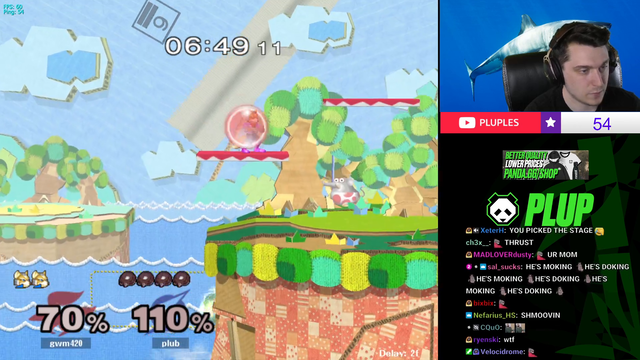 Fox player hits Plup with a master level bait.