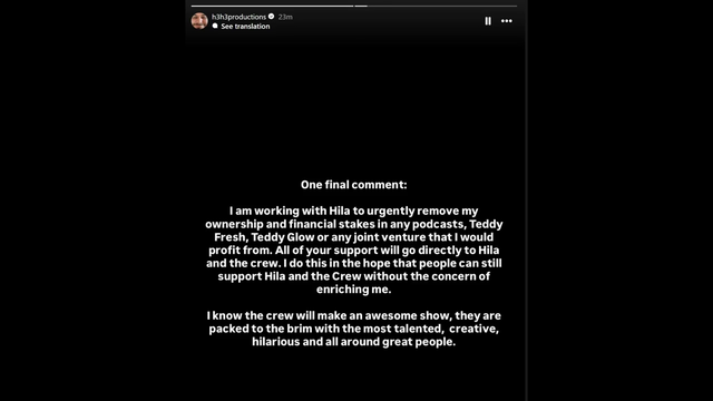 One Final Comment From Ethan Klein (h3h3productions) Via Instagram