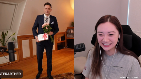 Arther congratulating Fanfan on her 4 years of streaming on Twitch