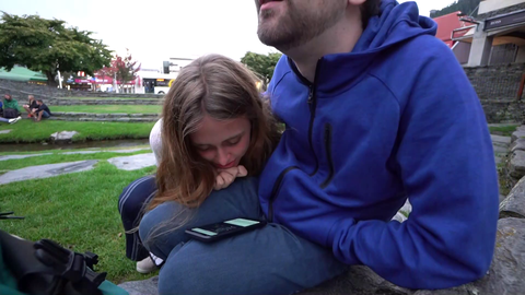 Destiny and girl kiss in front of boyfriend