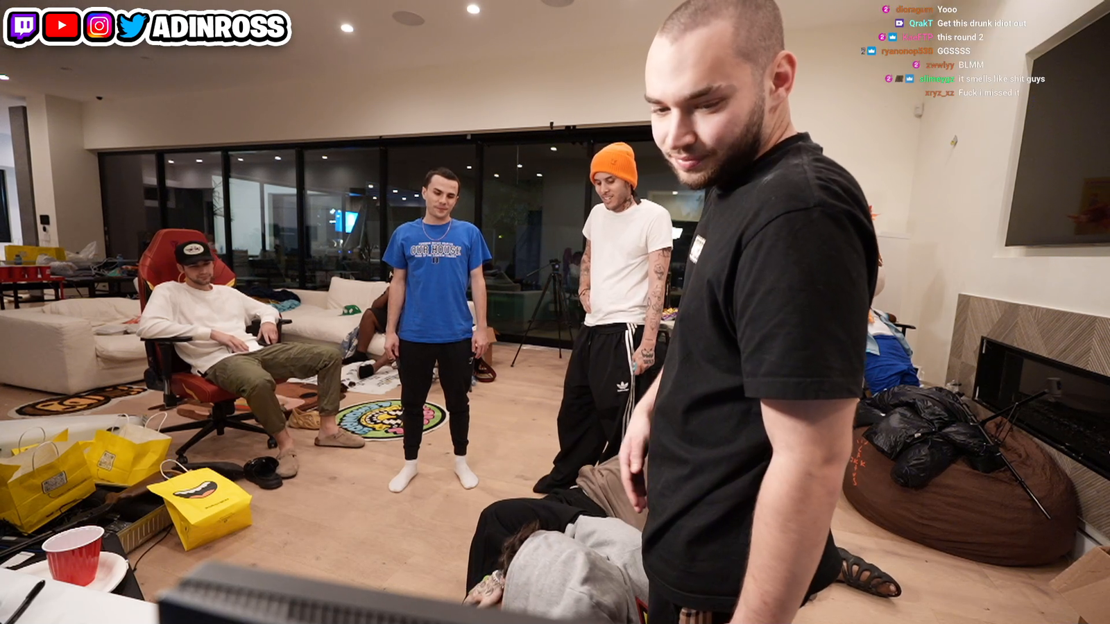 Adin Ross hosts wrestling match that gets carried away. Ft. FaZe Adapt and Cuffem